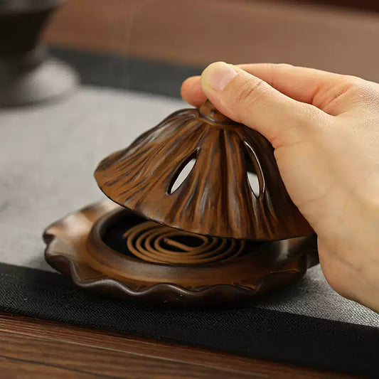 Zen Lotus cone incense burner