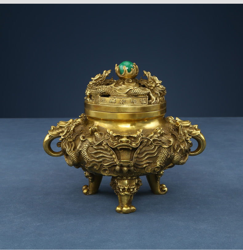 Antique Style Nine-Dragon Incense Burner