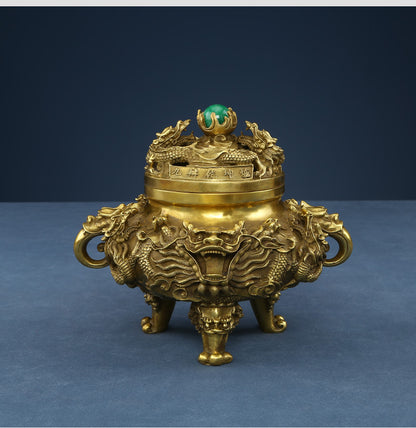 Antique Style Nine-Dragon Incense Burner