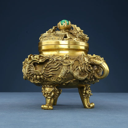 Antique Style Nine-Dragon Incense Burner