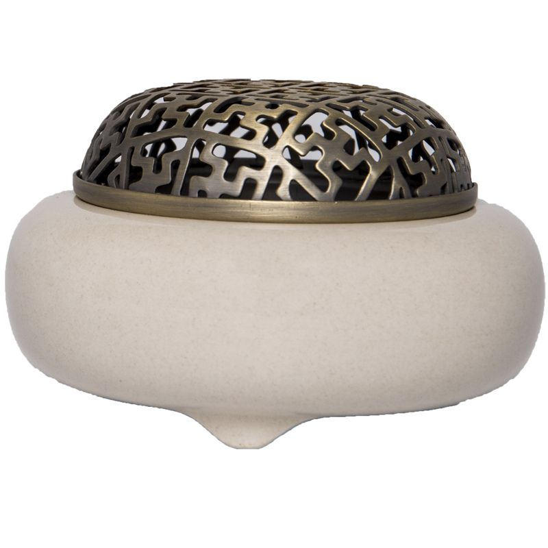 Zen Elegance Incense Burner - Jingdezhen Plant Ash Glazed Ceramic Round burner