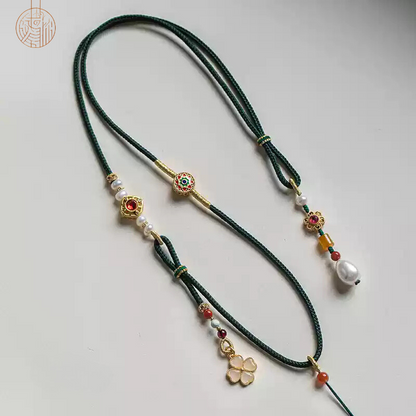 Ancient Style Pendant Lanyard Fine Braided Jade Pendant Rope Chain