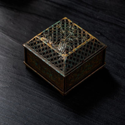 Retro Handcrafted Square Bamboo Incense Burner