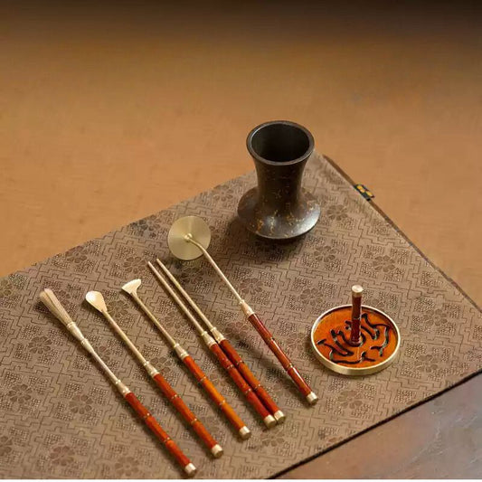 Traditional Chinese Purple Copper Incense Tool Set